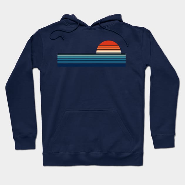 Minimalist, Geometric Retro Ocean Sunrise I Hoodie by Insightly Designs